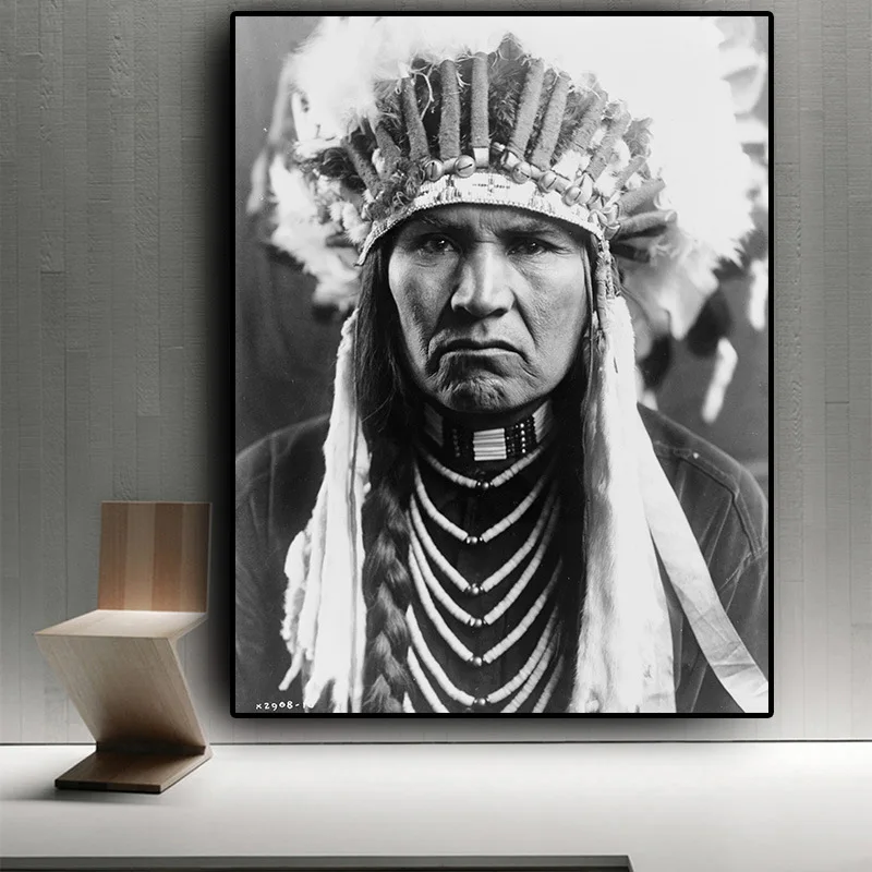 

Native Indian chieftain Canvas Painting chief of a tribe Wall Art Print Poster Picture Decorative Painting Home Decoration