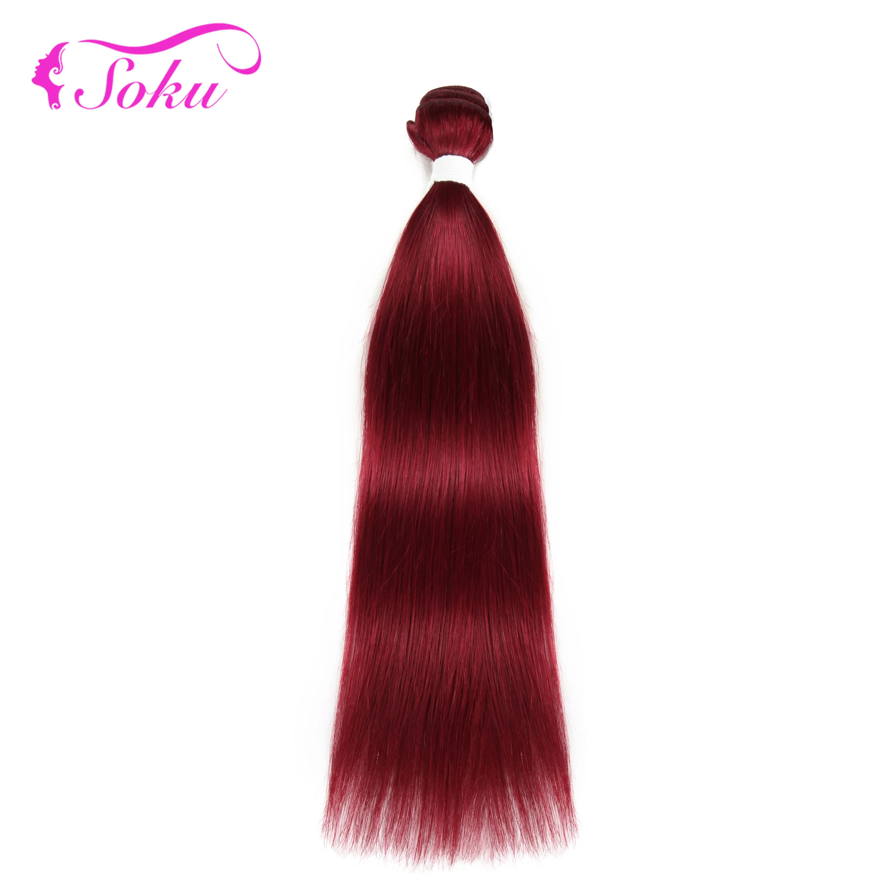 

Brazilian Straight Bundles SOKU Brazilian Red Hair Weave Bundles 8-26inch Non-Remy Human Hair Weft Extension 3/4 Bundles Deals