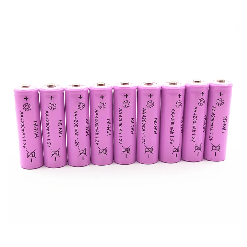 8 шт./лот AA батарея NIMH 4200Mah 1 2 V 2A ni mh перезаряжаемые батареи Bateria