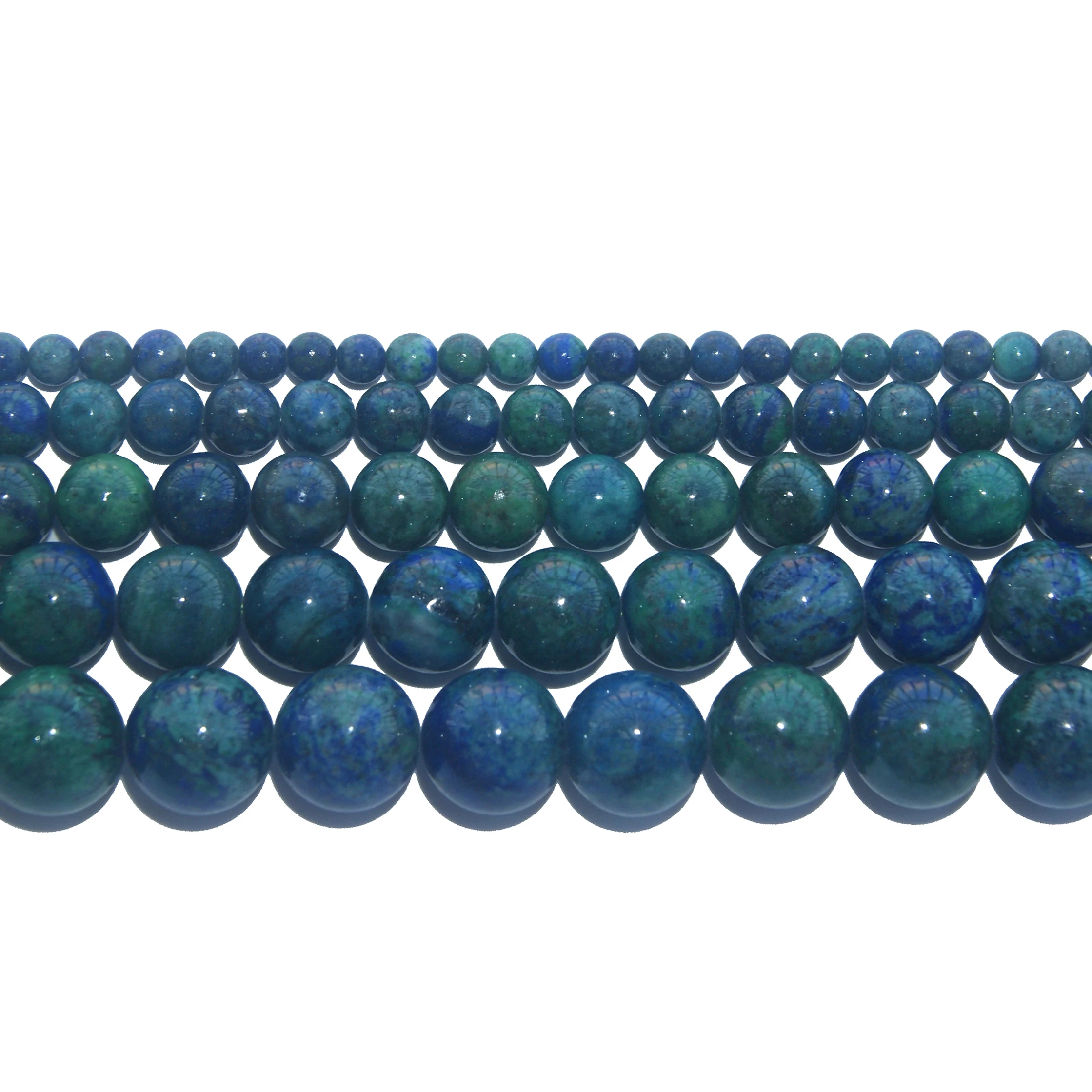 Натуральные камни черизоколла Азурит круглый бусины россыпью 4 6 8 10 12 мм размер на