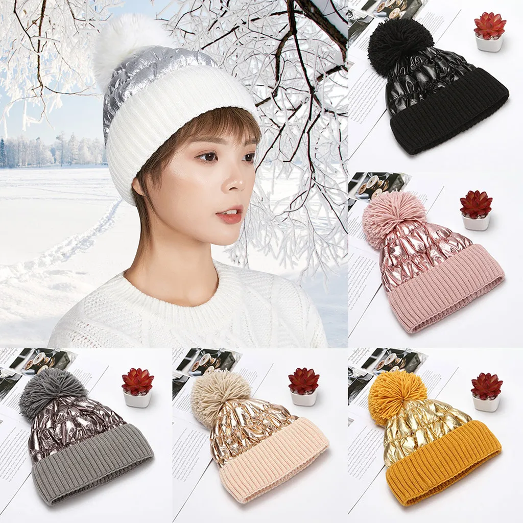 2019 New Winter Hat for Women Fashion Solid Warm Hats Knitted Beanies Cap Brand Thick Female Wholesale шапки женские |