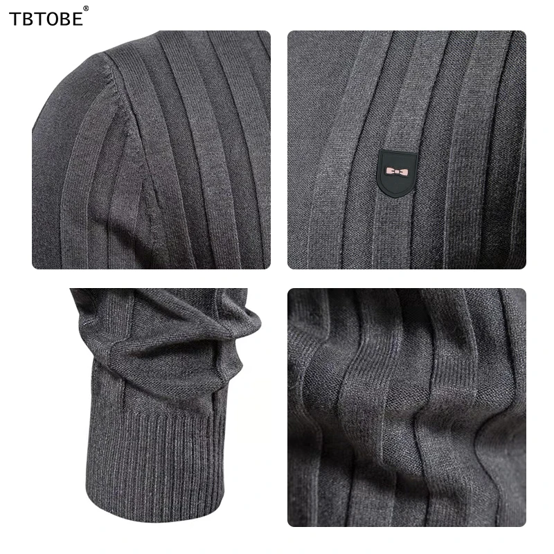 Мужской свитер теплый роскошный брендовый пуловер с высоким воротом и бантом