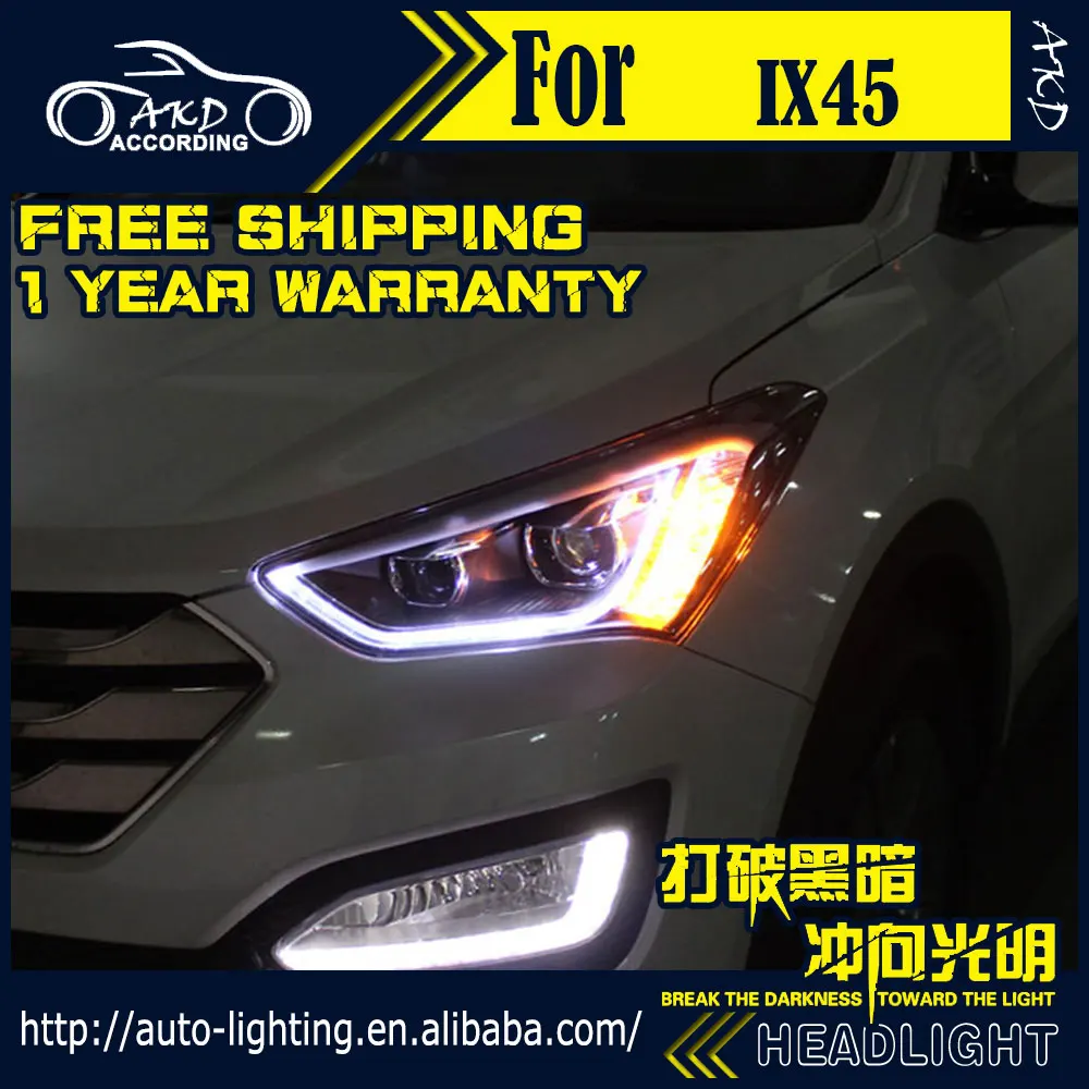 АКД стайлинга автомобилей фара для Hyundai IX45 фары 2013 2018 нового Santa Fe светодиодный DRL