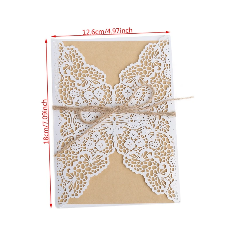 

10Pcs Wedding Invitation Cards Kit with Envelopes Seals Personalized Printing