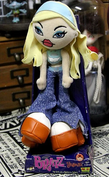 Серый Около 26 см оригинальная Кукла Bratz в штучной упаковке, плюшевая тканевая кукла, встроенный железный провод, лучший подарок для девочки - Цвет: Серый