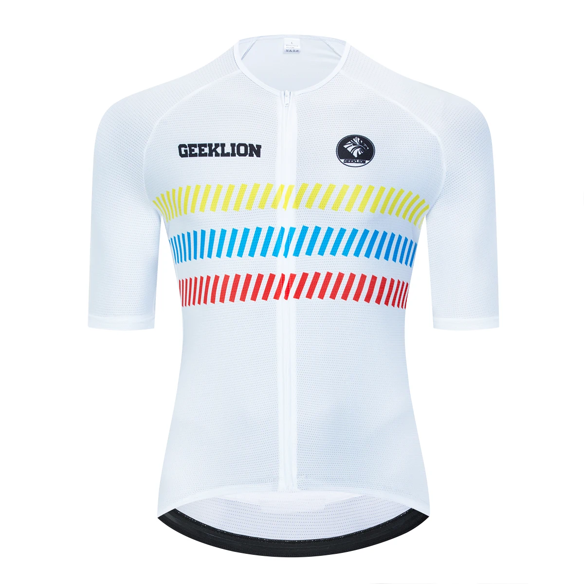 

2021 white color stripe new geek lion cycling jersey unisex competitive narrow collar cycling jersey