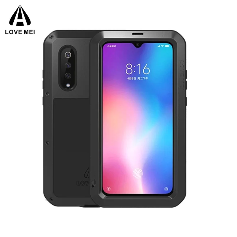 Чехол Love Mei для Xiaomi 8 9 Max 2 3 Оригинальный алюминиевый металлический + Gorilla Glass Shock Drop
