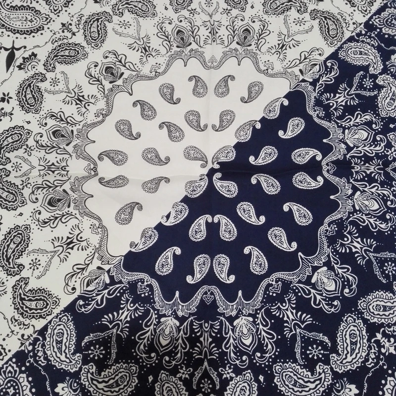 Роскошные брендовые Модные женские маленькие квадратные синие и белые Пейсли