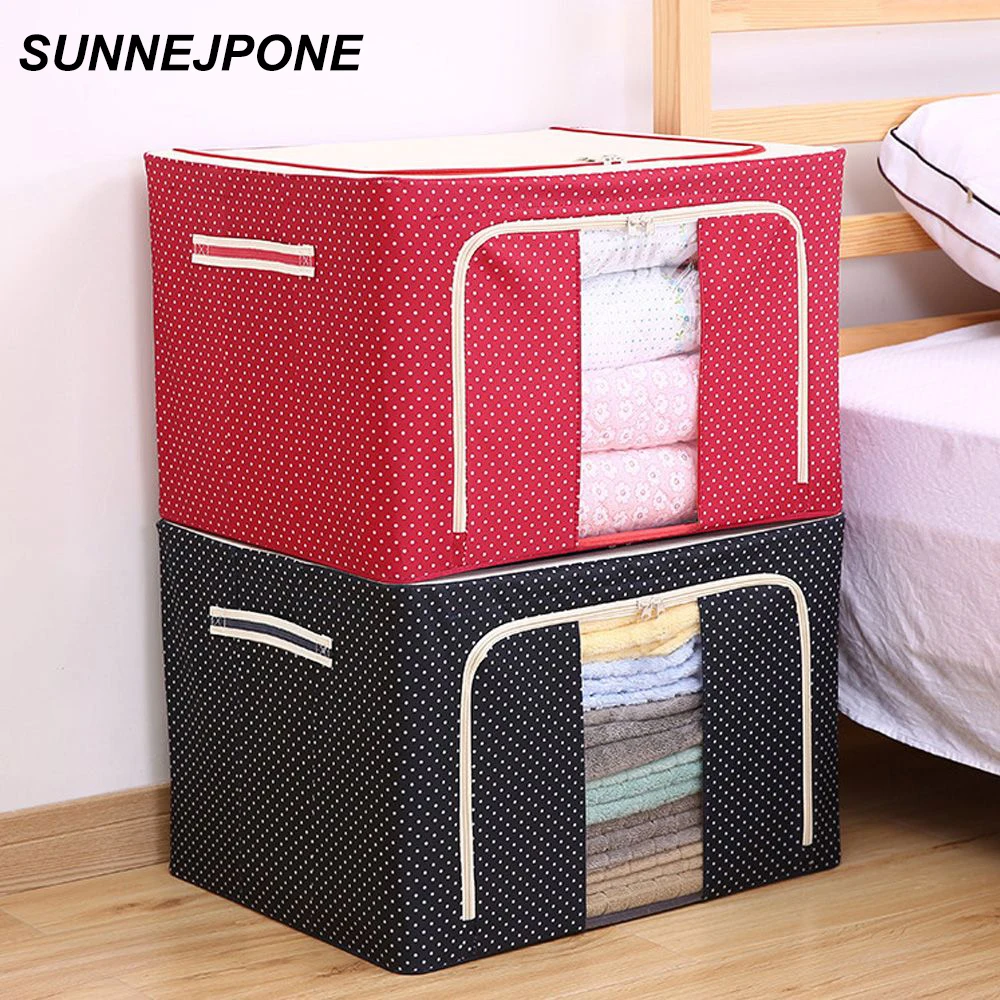 

Large Capacity Oxford Fabric Clothes Storage Box Foldable Wardrobe Clothes Organizer Zipper Dust-proof Quilt Sorting Bag