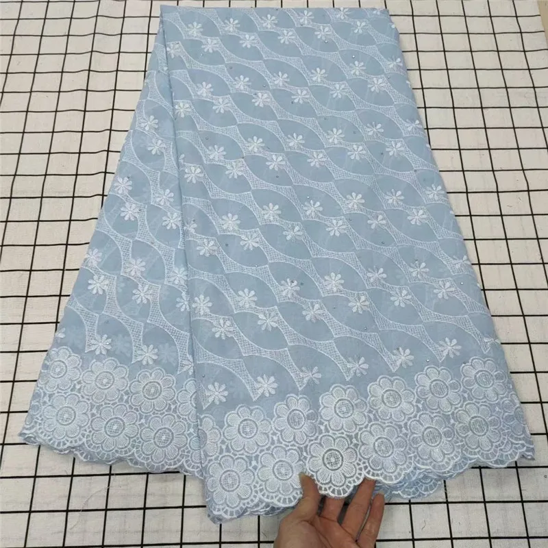 

African Nigerian Dry Lace Fabrics 2020 High Quality Cotton Lace Fabric Swiss Voile Lace In Switzerland With Stones dress H66-480