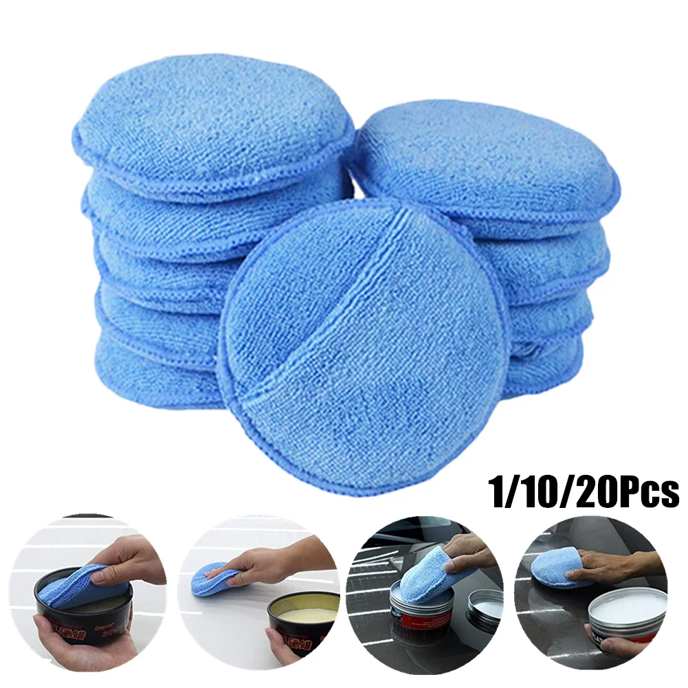 

5-inch Car Waxing Sponge Microfiber Wax Applicator Ultra-soft Polishing Waxing Sponge Cleaning Detailing Pads Car Waxing Polish
