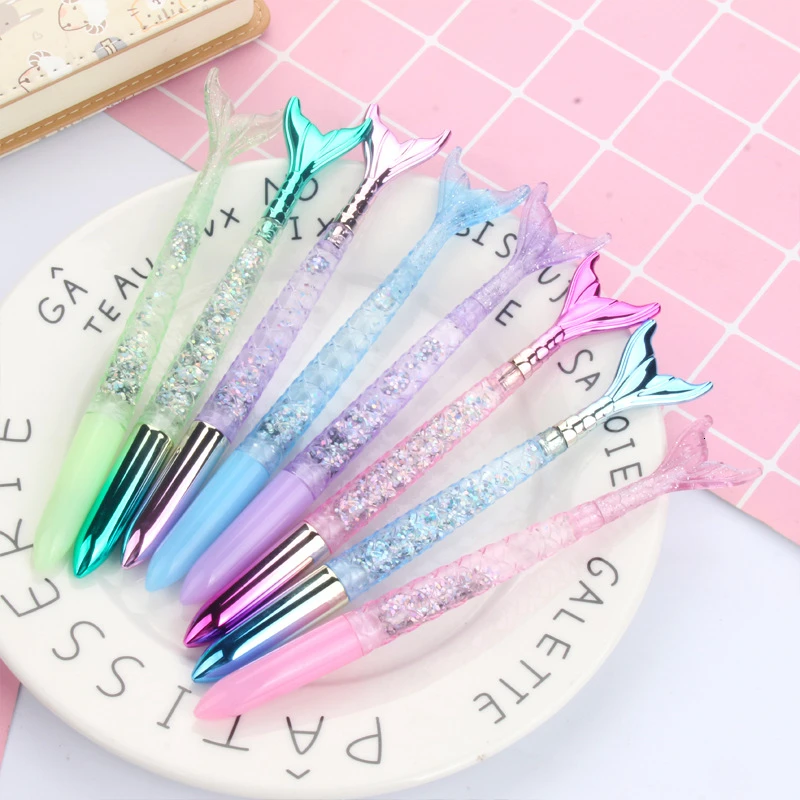 

1 Piece Cute Gel Pen Kawaii Stationery Office School Supply Sweet Mermaid Girls Colored Quicksand