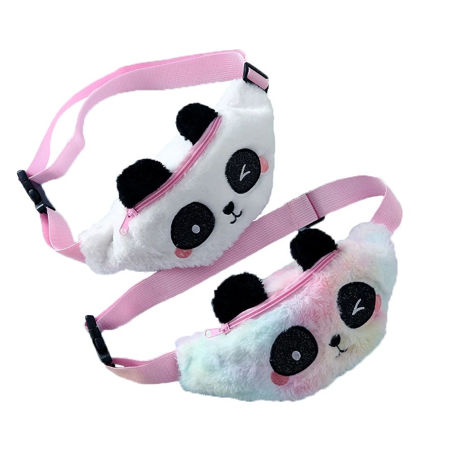 

Cute Unicorn Children's Fanny Pack Girls Waist Bag Kids Plush Toys Gradient Panda Chest Bag Cartoon Coin Purse Travel Chest Bag