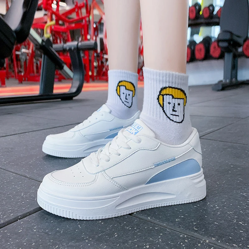 

Latest Spring Autumn White Shoes Women Platform Shoes Woman Fashion Sneakers High Quality PU Casual Shoes Ladies Shoes Chunky