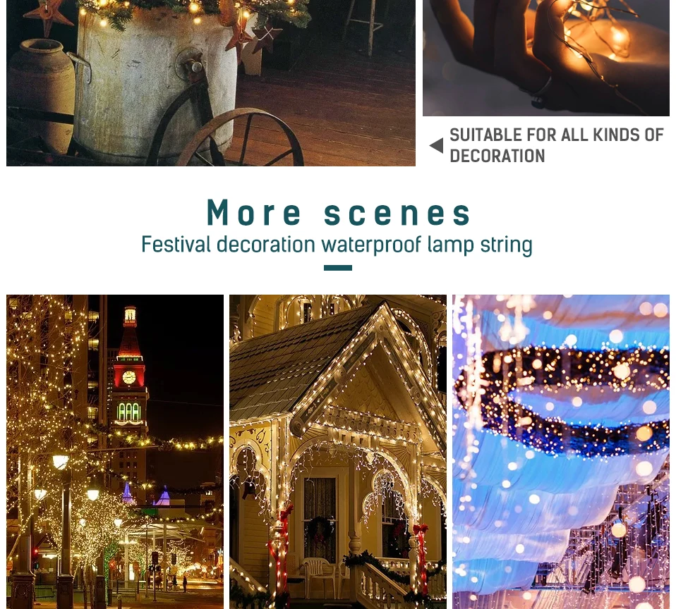 2 Packs Solar String Lights,33Ft 100LEDs IP65 Waterproof Decorative Copper Wire String Lights for Party,Garden,Wedding,Christmas