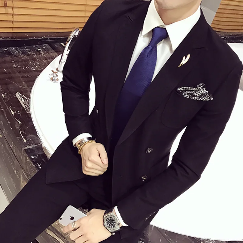 

Two Piece Gentleman Mas Suit Dinner Full Dress Men Business Social Wedding Smoking Mariage Homme Stylish Prom Men Tuxedo Suit