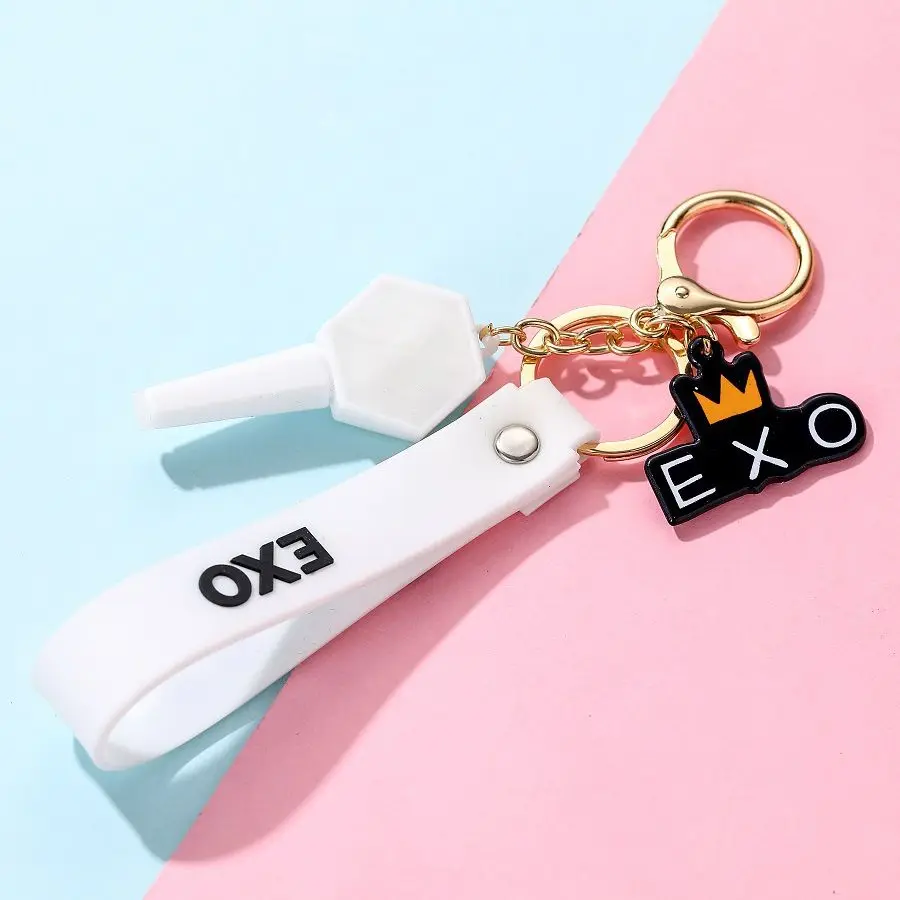 Kpop GOT7 EXO NCT TWICE Silica Gel Pendant Keychains with Bubble Sticker Lightstick Fans Key Ring Chains Keyring | Украшения и