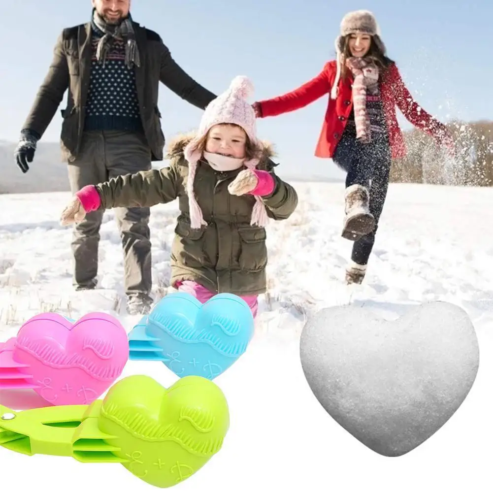 

1Pcs Heart Shaped Ball Maker Clips Clamps Outdoor Winter Play Toys Sand Clay Mold Tools for Kids Snowball Fight