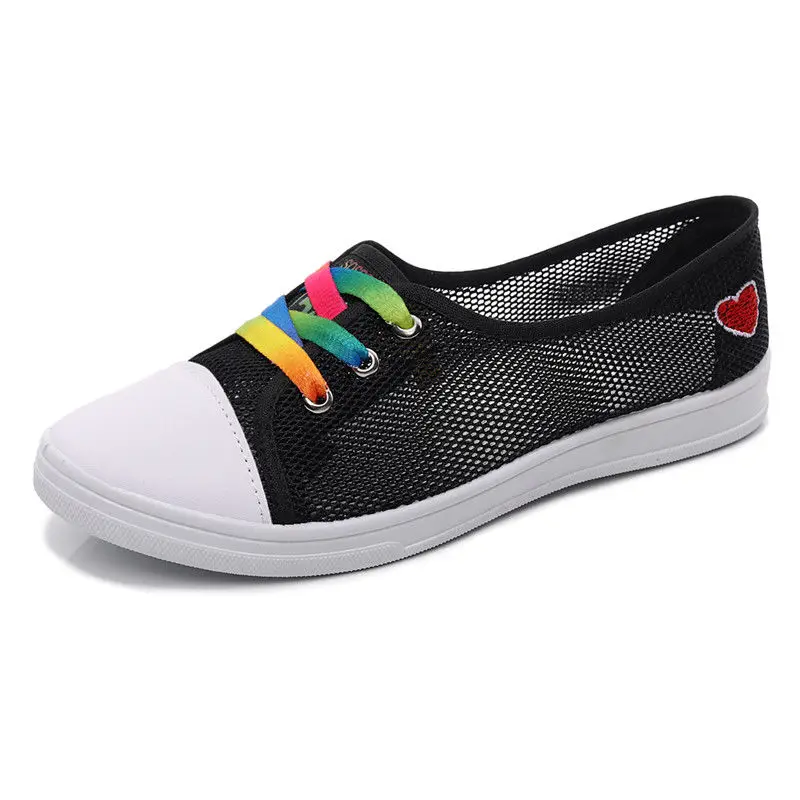 

Mesh Hollow Women Sneakers Summer Flat Shoes Woman Outdoor Walking Running Student Sneaker Breathable Comfortable Tennis Shoe