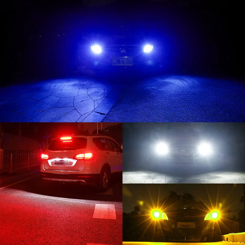 

PC BA15S P21W LED 1157 BAY15D P21/5W 1156 R5W R10W Car Turn Signal Lights Reverse Lamp COB 12V Automobile White Red Yellow Blue