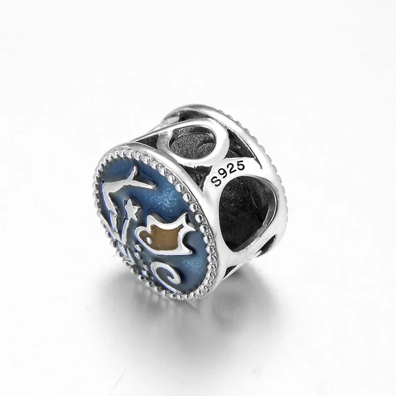 Оригинальные эмалированные бусины-шармы из серебра 2019 пробы в виде акулы и