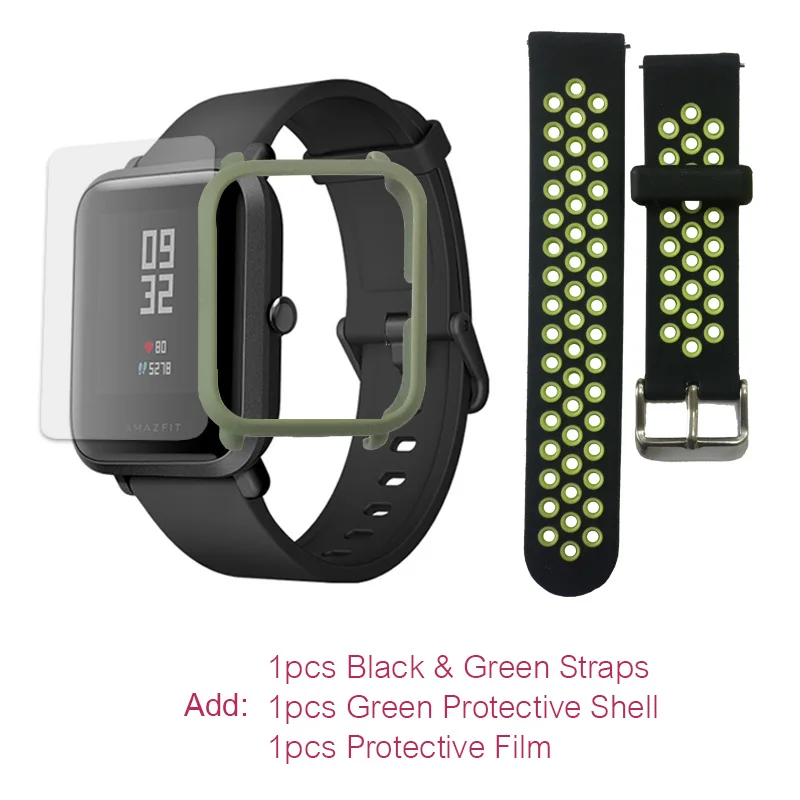 GreenGreen Film Английская версия Xiao mi Amazfit Bip умные часы для мужчин Huami mi Pace умные часы для Android для IOS монитор сердечного ритма 45 дней - Цвет: GreenGreen Film