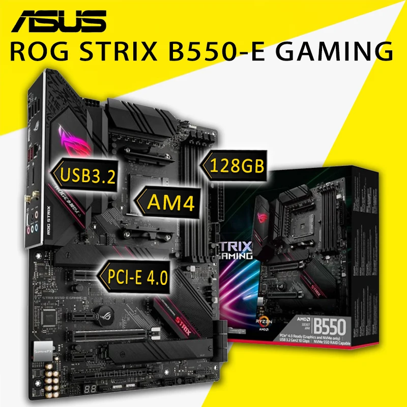 

Socket AM4 Asus ROG STRIX B550-E GAMING Motherboard Support AMD Ryzen 3500X 3600 PCI-E 4.0 Display Port AMD B550 Placa-Mãe AM4