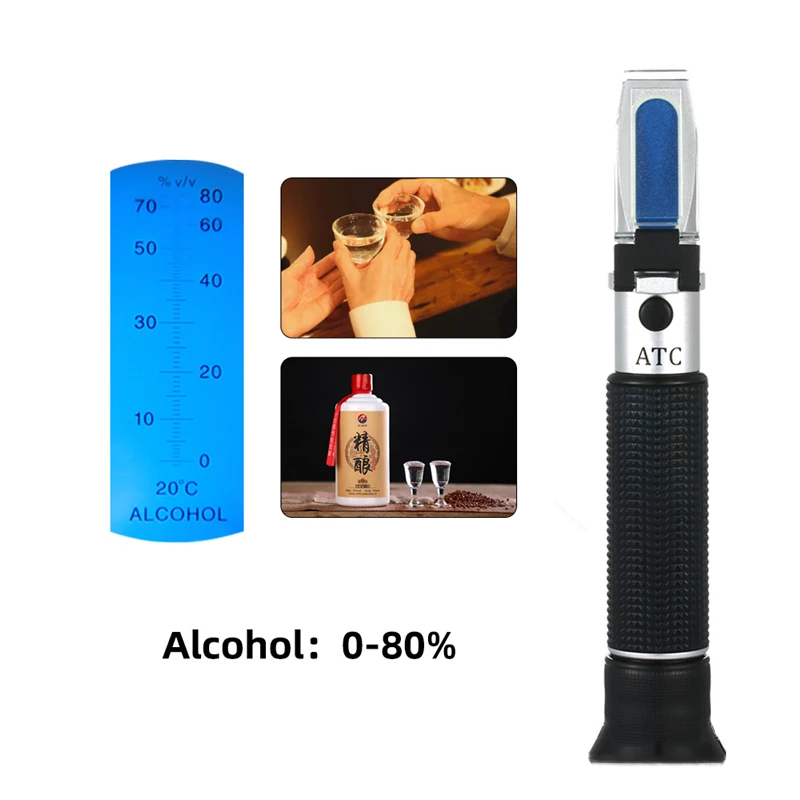 

Handheld 0-80% Alcohol Refractometer for Spirits Accurate Household Liquor Brewing Refractometer Alcohol Concentration Detector