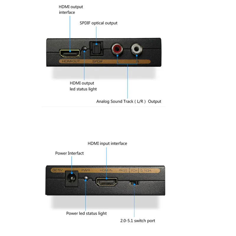 HDMI аудио экстрактор конвертер 5.1CH аудио сплиттер 1080P Стерео аналоговый HDMI к HDMI Оптический SPDIF RCA L/R адаптеры-Конвертеры