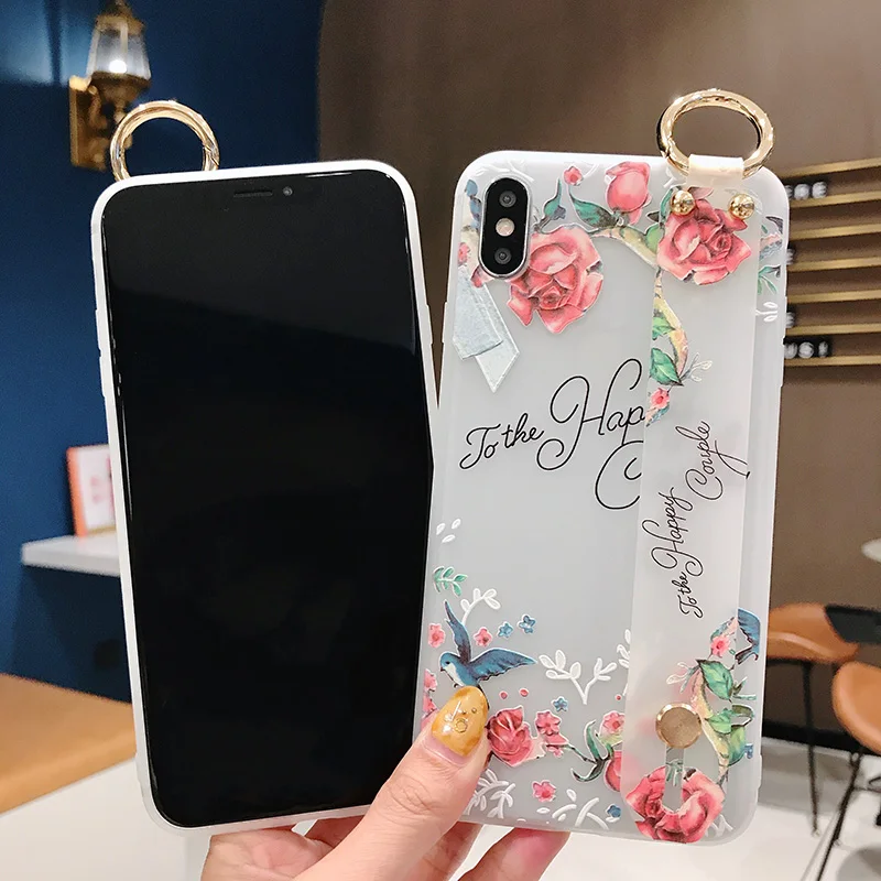 

Wrist Strap Soft Phone Case Ring Holder Cover for Samsung Galaxy S10 S9 S8 Plus S10e Note 8 9 A10 A20 A30 A40 A50 A60 A70 M20