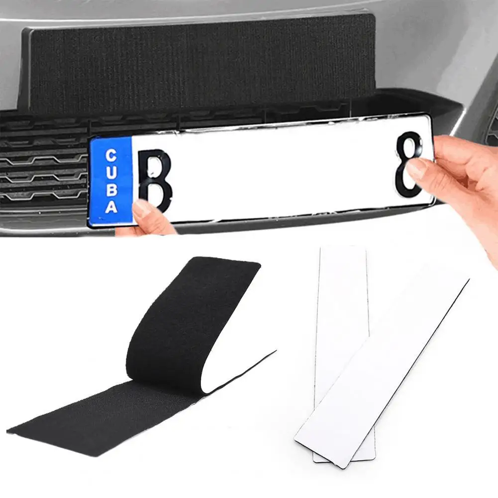 

Wear-resistant 2Pcs/Set Excellent Black Adhesive License Plate Holder Anti-scratch for Autos