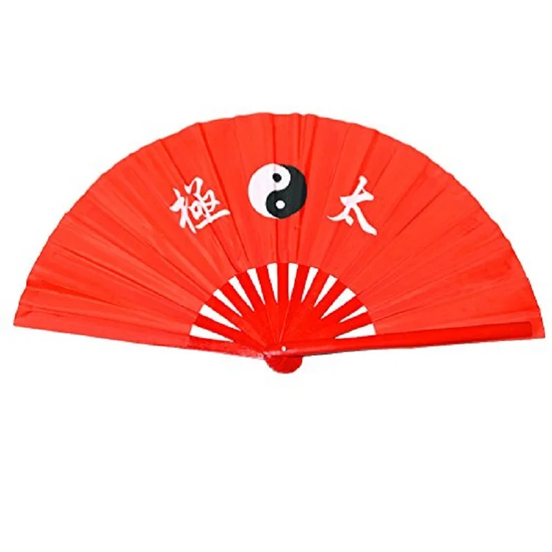 

Chinese Kung Fu Tai Chi Fan,Gift,Decorations,Arts Dance/Practice Performance Bamboo Folding Fan (Taichi Worlds Red Background)