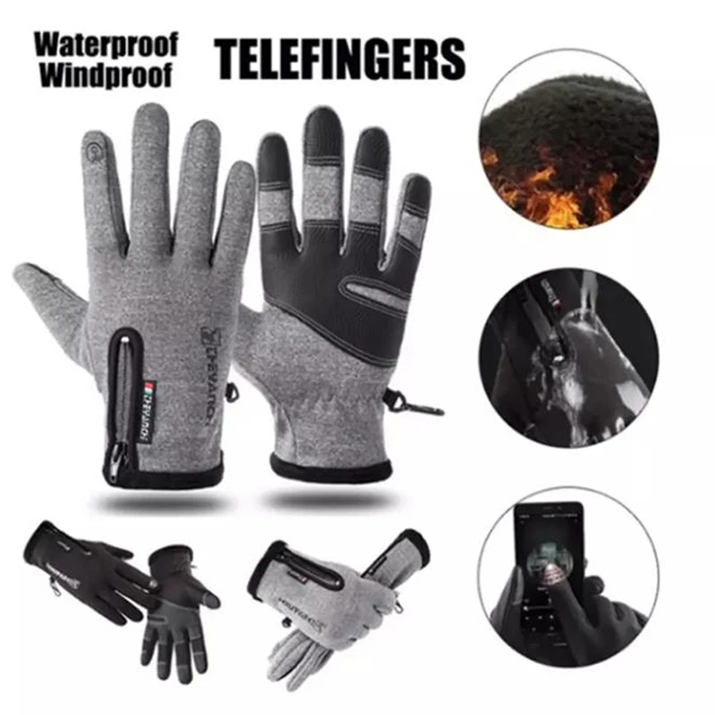 

Winter Outdoor Riding Gloves Waterproof Motorcycle Warm Pure Handmade Wool Lining Anti Touch Screen Anti Slip Motorcycle Skiing