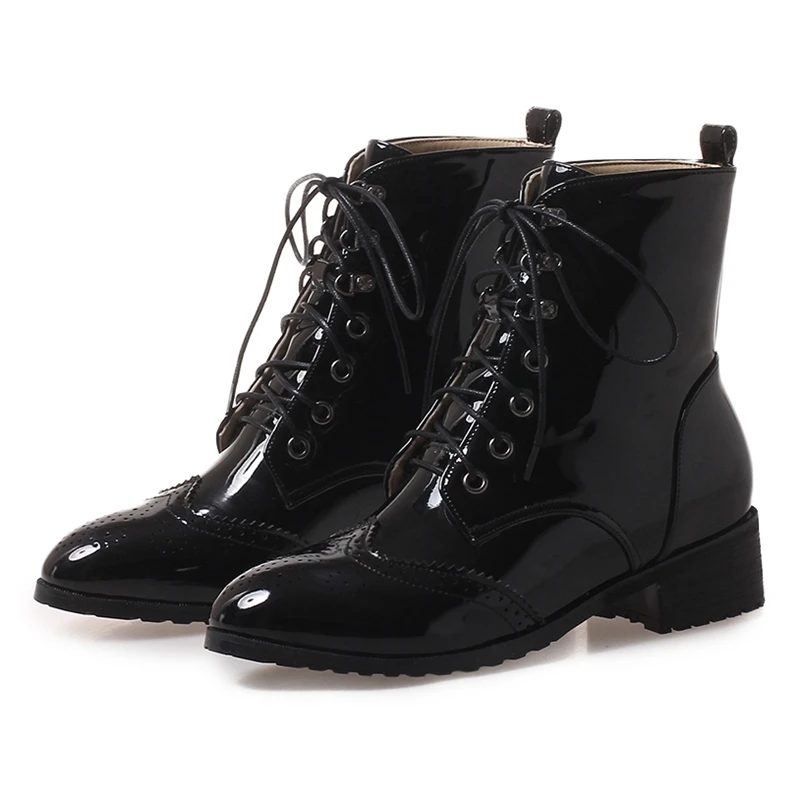 

ENMAYER High Quality Autumn and Winter Add Cotton Warm Motorcycle Boots Fashion Women's Punk Ankle Boots Size 35-42 C062