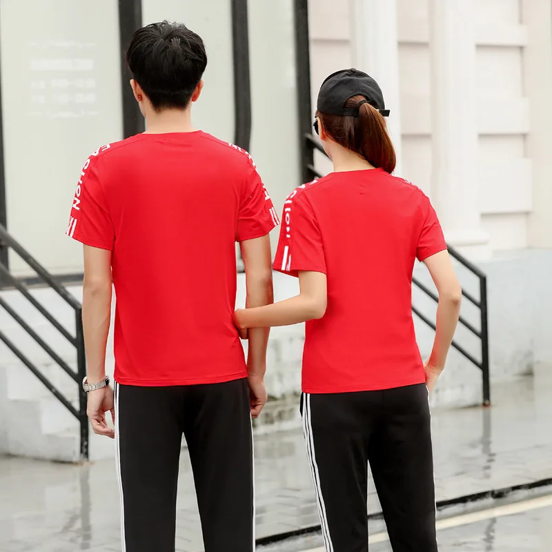 

Women Men Sport Suit Sportswear Summer Casual Jogger Running Workout Outfit Set loose Letter Printed Shirt Sweatshirt+sweatpant