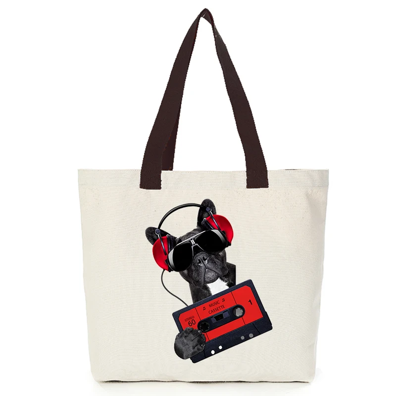 shopping bag 06 Крутая собачья Холщовая Сумка оригины oem на заказ Мужская сумка на заказ Эко сумки diy сумка для покупок с логотипом экологичный мешок из хлопка - Цвет: shopping bag 06