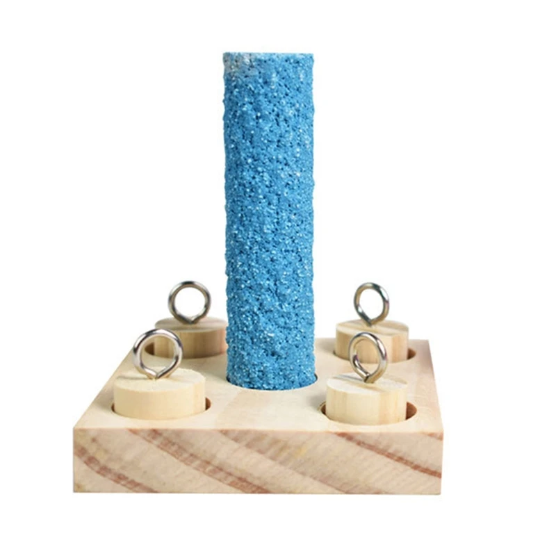 

Birds Parrot Wooden Platform Plastic Rings Intelligence Training Chew Puzzle Toy Block Pet Educational Gifts P82C