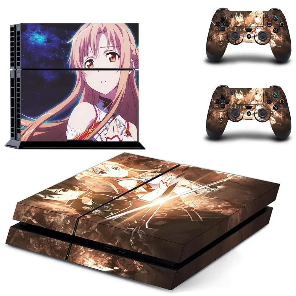Sword Art Online SAO Full Cover Faceplates PS4 Skin Sticker Decal For PlayStation 4 Console & Controllers Vinyl | Электроника