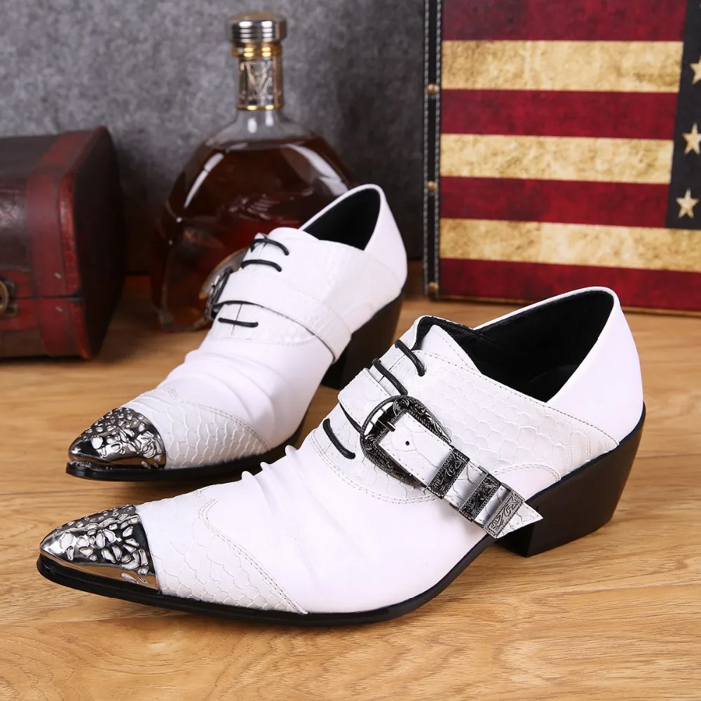 Мужские туфли-броги с острым носком из натуральной кожи | Обувь