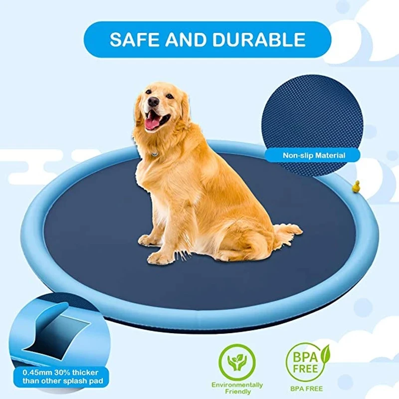 

Summer Cool Pet Swimming Pool Sprinkler Pad Play Cooling Mat Inflatable Water Spray Mat Tub Bathtub for Dogs