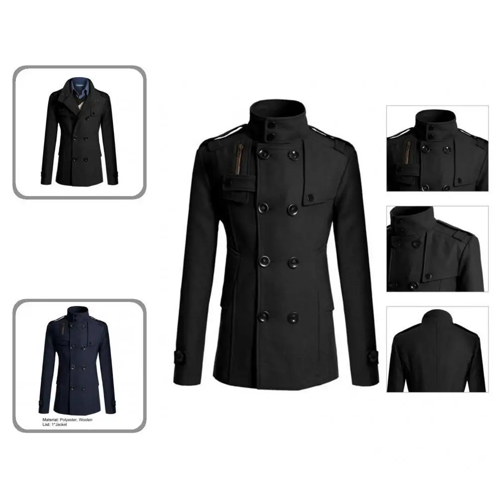 

Отличное Мужское пальто, украшение на пуговицах, универсальная зимняя куртка на молнии, осеннее пальто для работы, мужская куртка