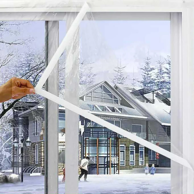 

Self-Adhesive window Films DIY Custom Windproof Sticker Transparent Winter Indoor Warm Decoration Window Film