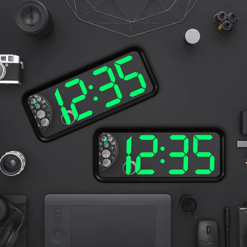 Электронные часы с большим экраном зеркальные светодиодный Будильник большие