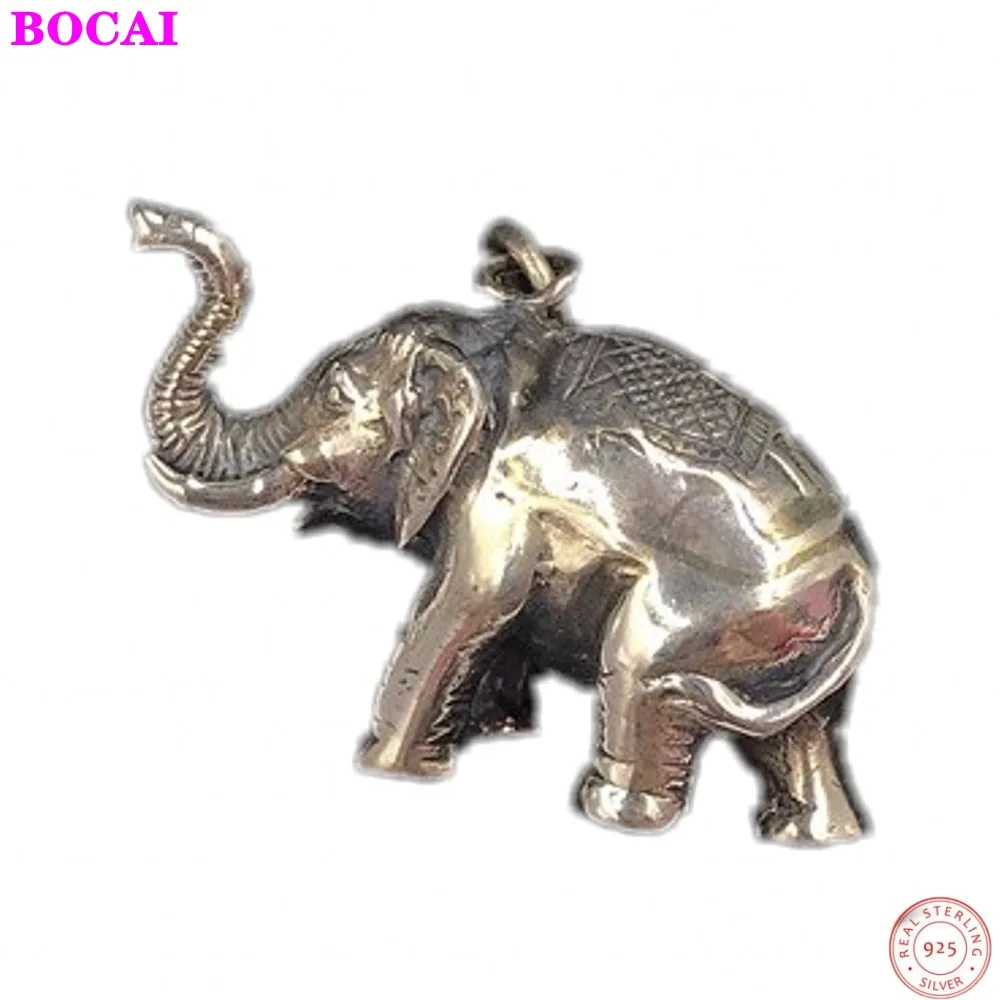 

New S925 Sterling Silver Jewelry Retro Thai Silver Elephant Personality Couple Sweater Chain Necklace Pendant For Men And Women