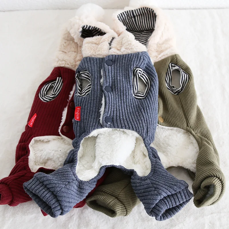 Большая шапка в полоску одежда для собак Комбинезоны банный халат зимняя теплая