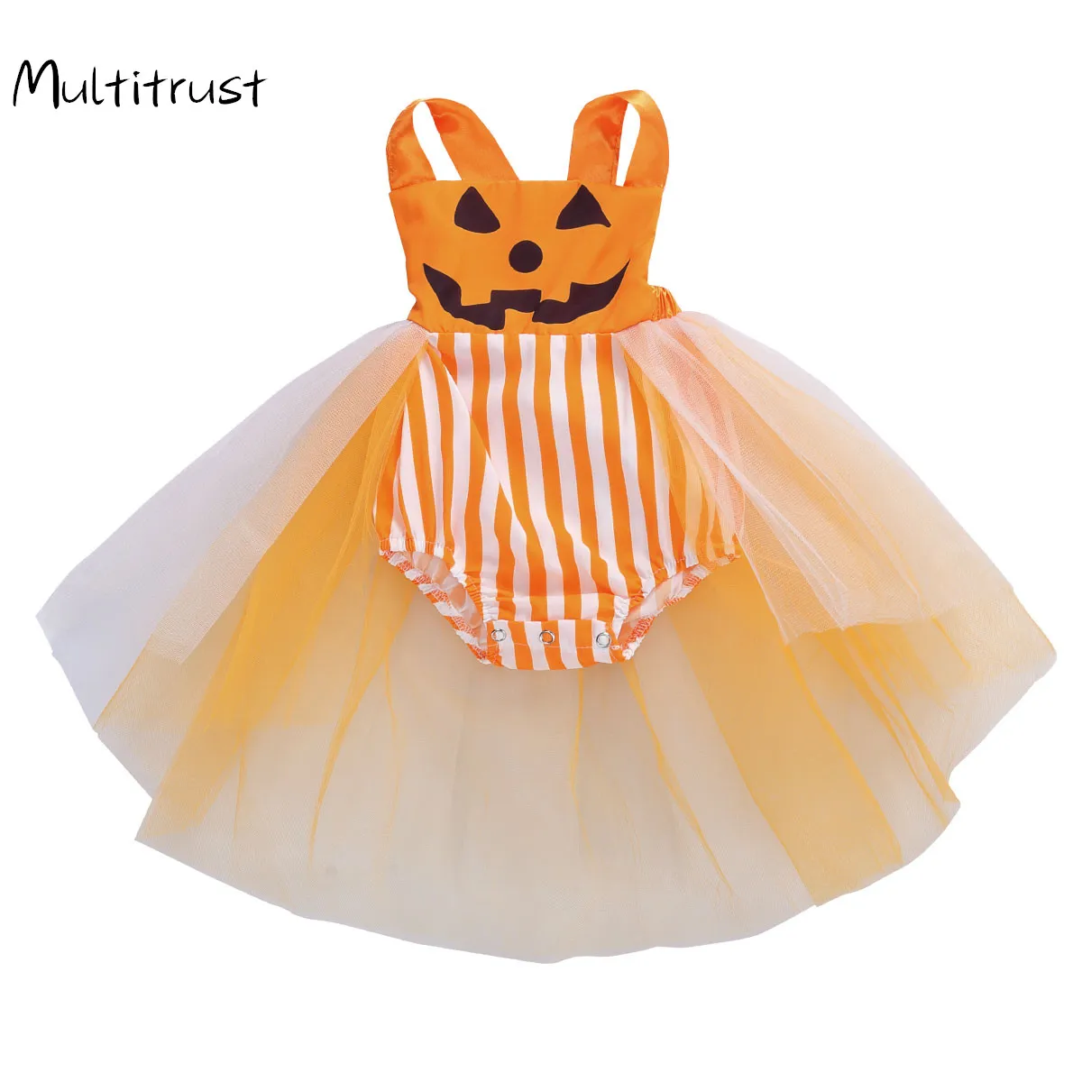 

2020 Halloween Baby Girls Bodysuits Dress Cartoon Print Sleeveless Belt Lace Tutu Dress Jumpsuits 0-24M