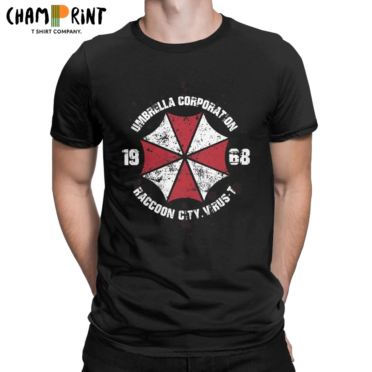 

Umbrella Corporation Men's T Shirts Leisure Tee Shirt Short Sleeve Round Collar T-Shirt Cotton Graphic Printed Clothing