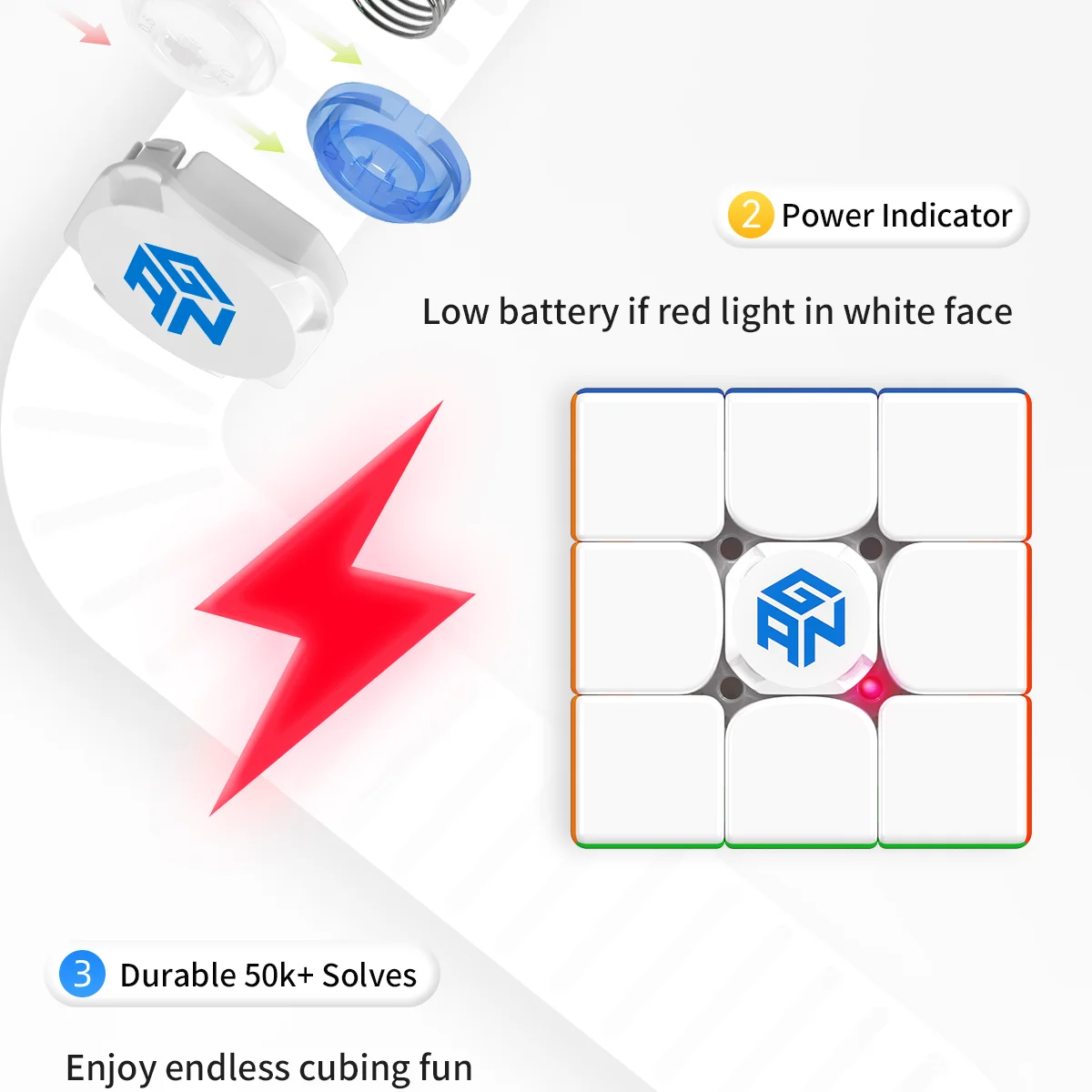 Cubo m&aacute;gico GAN356 i3, cubo inteligente 3x3, rompecabezas profesional, juguetes magn&eacute;ticos, Stickerless gan356 i3-4