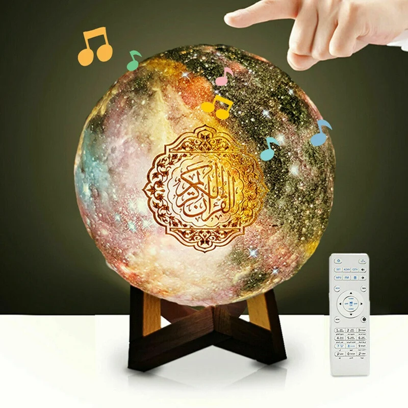 

Muslim Quran Bluetooth-compatible Speaker Colorful Night Light Moon Lamp Speakers Radio Remote Control moon lamp Night Light