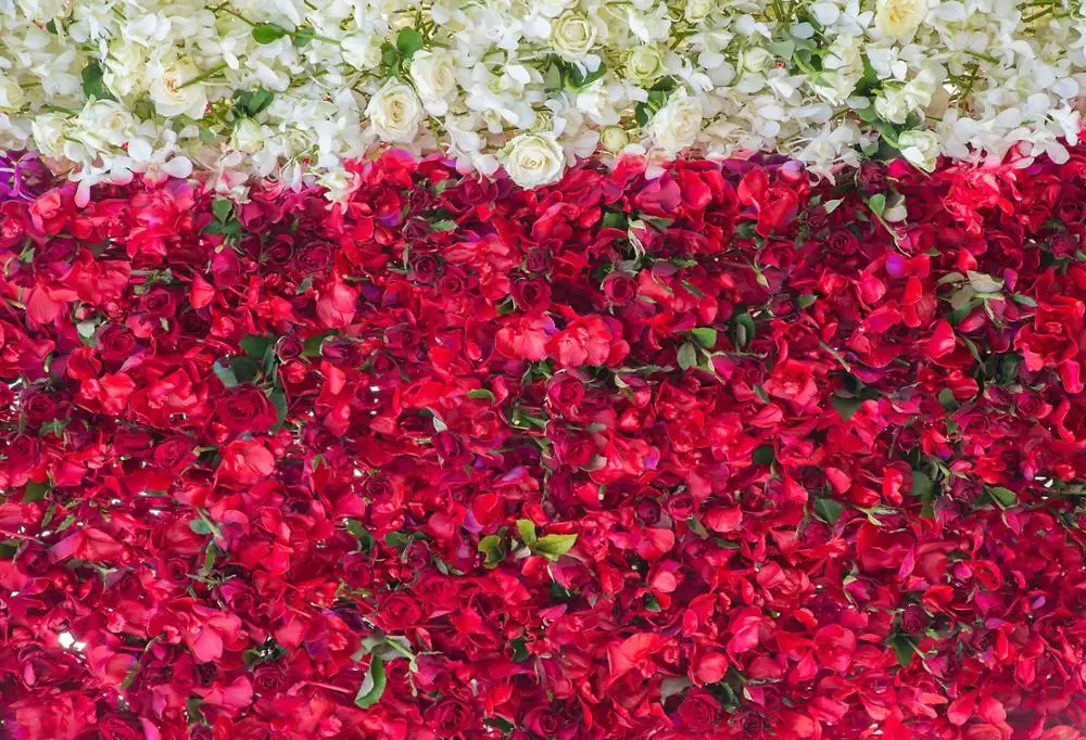 Винилбдс цветок стена фото фон Свадьба Backdrop10FT белый и красный Foral фоны для